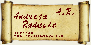Andreja Radušić vizit kartica